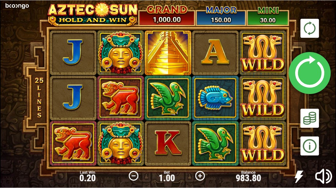 Aztec Sun Hold and Win aperçu des emplacements